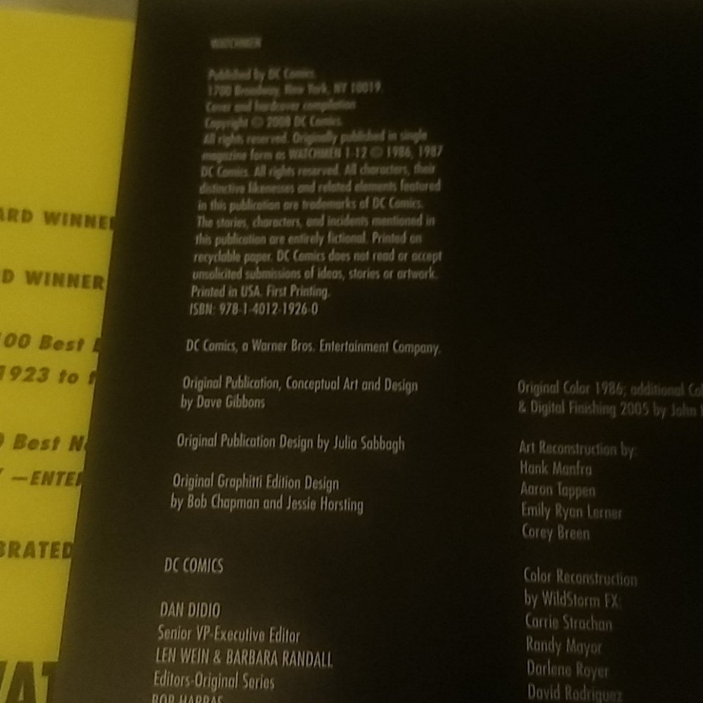 Watchmen graphic novel hardcover (2008) - Picture 4 of 5